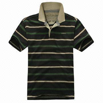 Men's Polo Shirt, Made of 75% Cotton and 25% Polyester Materials, Yarn-dyed and Quick Dry