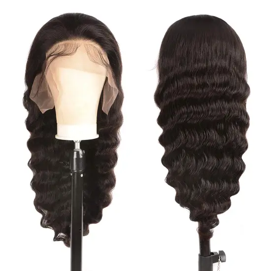 Loose wave 13x4 Lace Real Human Hair Wig 150% Density Brazilian Real Hair Lace Wig Pre-installed Baby Hair Natural Color