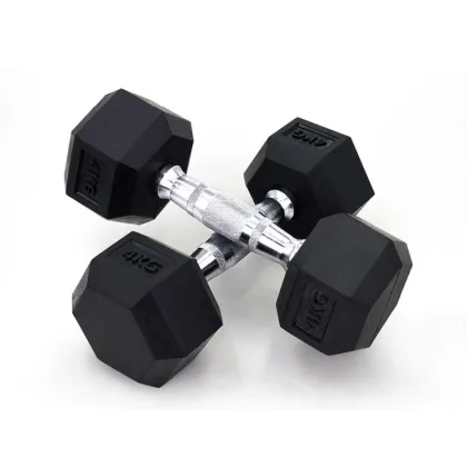 High Quality Weight Rubber Hex Dumbbells 20kg Steel Hex Dumbbells China Factory