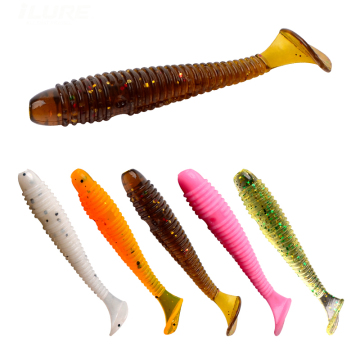 120G Canned Soft Lure Maggots T Tail Soft Bait Fishing Lure Set