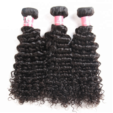 China Human Hair 3 Bundles Peruvian Deep Wave Curly