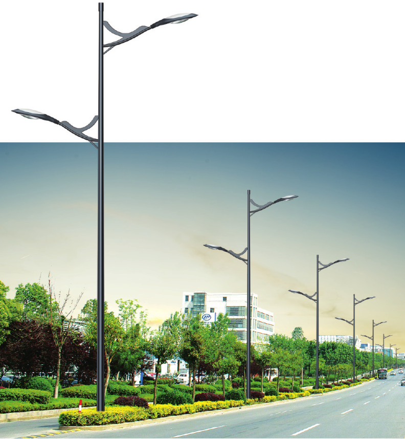 High-low arm street light