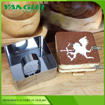 easy to DIY stainless steel mousse cake ring mold with press lid