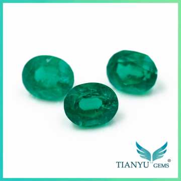 5x7mm oval nature cut green hydrothermal synthetic Colombian emerald stone prices