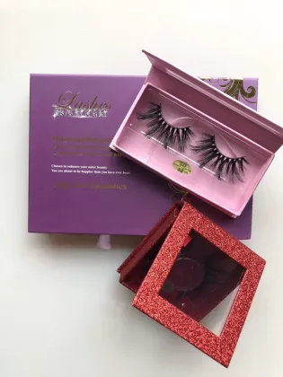 Customized Eyelash Packaging Box Premium Mink Eyelashes 3D Eyelash Packaging Box 100 Packs Crown Lash Box Package