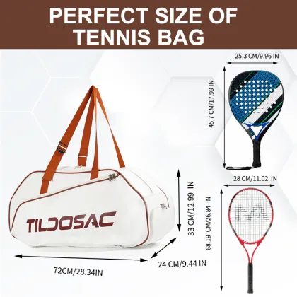 Tennis Bag Sport Duffel Bag Hold 2 Rackets