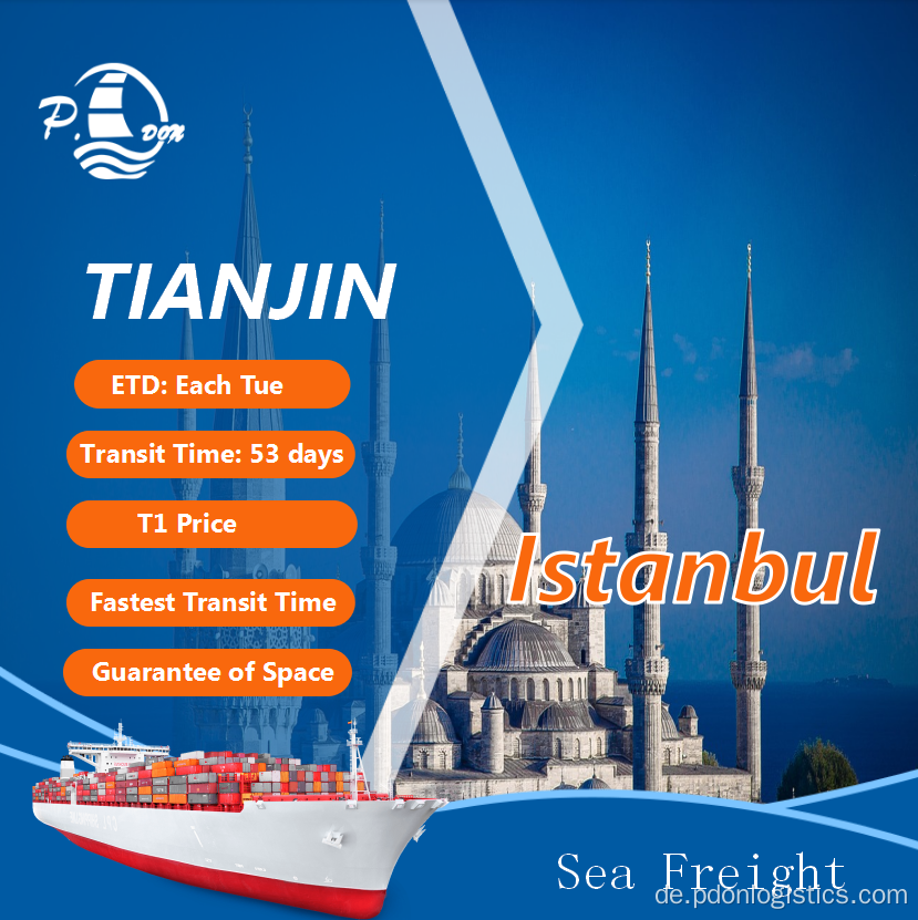 Versandkosten von Tianjin nach Istanbul