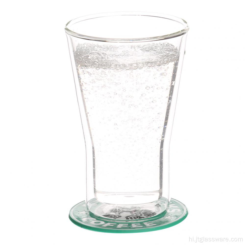 पानी के लिए डबल स्तरित बोरोसिलिकेट चश्मा और कप