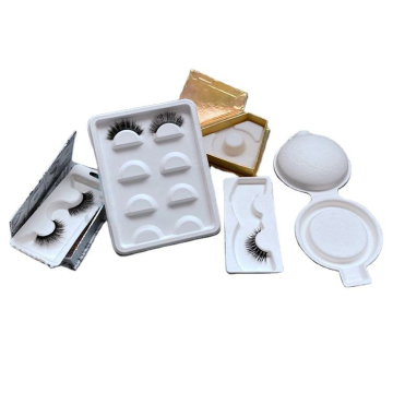 Bandejas de pestañas blancas, personalizables biodegradables