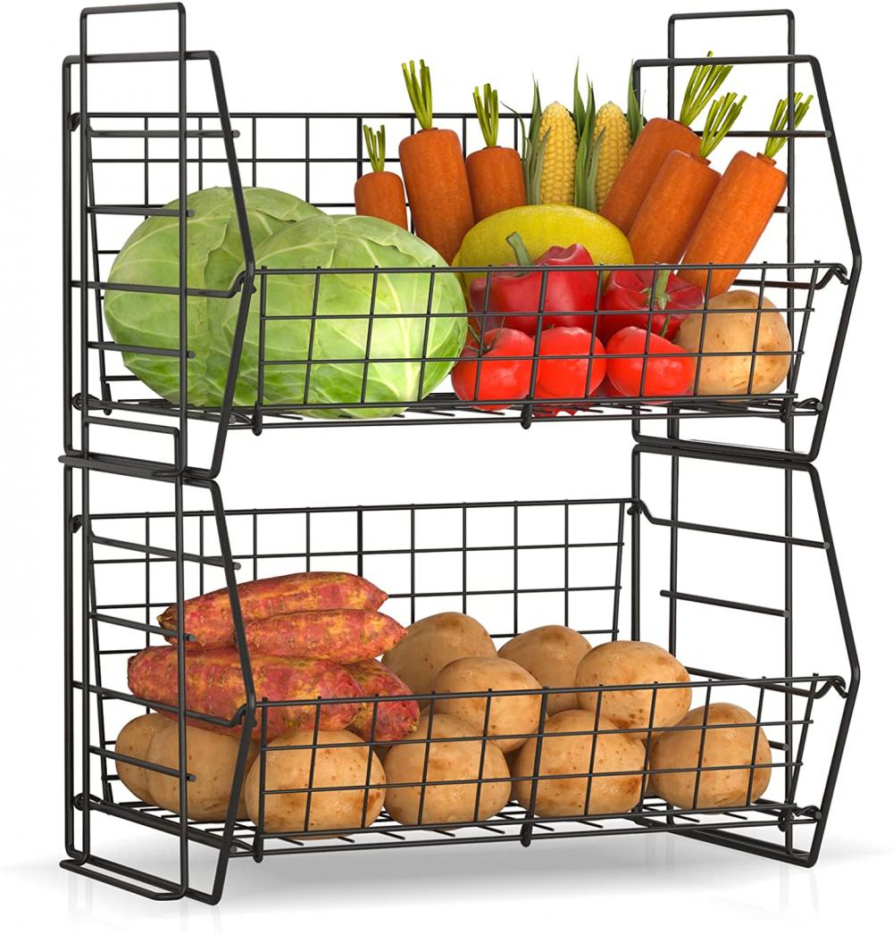 2 Tier Stacking Pantry Storage Basket