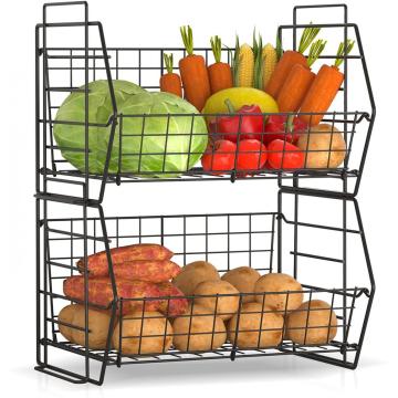 2 Tier Stacking Pantry Storage Basket