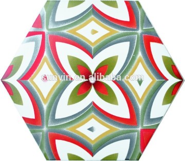 Rustic Hexagonal art ceramic tiles for Floor and Wall