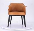 Cadeiras de Archibald de couro laranja minimalista italiano