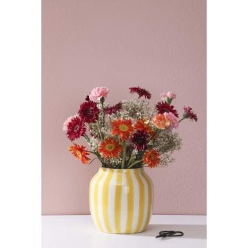 Rustic Porcelain Vases Yellow Handmade smooth ceramic vase Factory