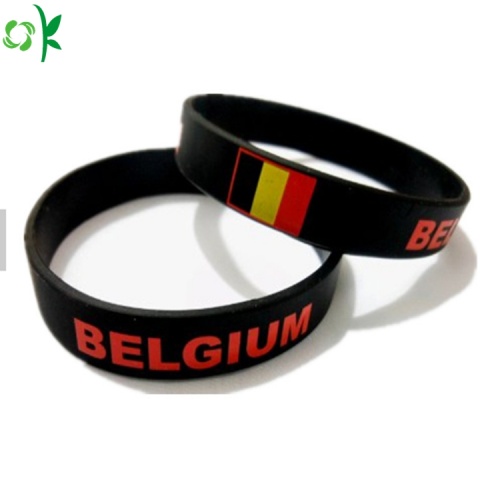  Custom Printed Silicone Wristband Custom Silicone Bracelet High Quality Black Wrist Strap Supplier