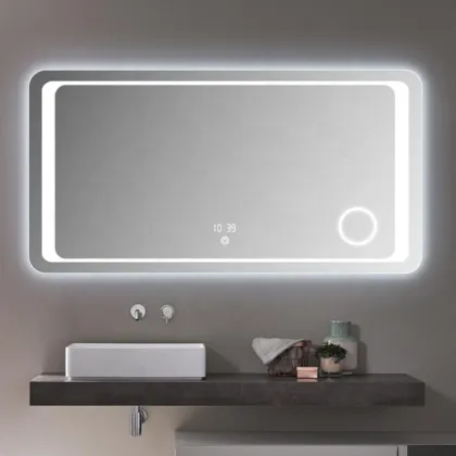 Smart LED Illuminated Rectangle Mirrors with Attached Lights