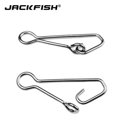 JACKFISH Fishing Connector 50pcs/lot Stainless Steel Fishing swivels Snaps Fishing Hook Sea Ocean Swivel Rolling Snap