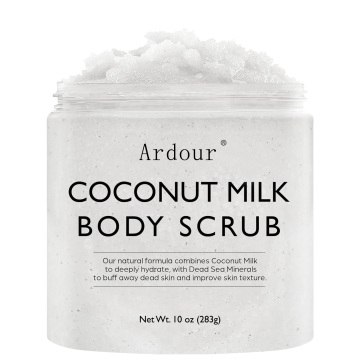 Dead Sea Salt Coconut Milk Body Scrub: Moisturizing Exfoliating Body, Face, Hand & Foot Scrub