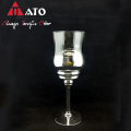 Clear candle holder with half plating