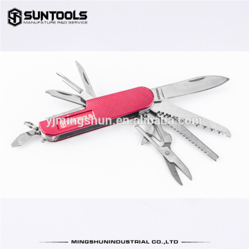 11 in 1 multi function pocket type Swiss knife with aluminum handle