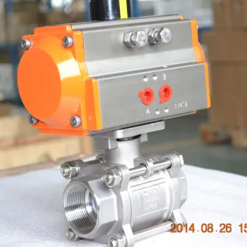 China made SS316 thread connection 3 ways pneumatic ball valve                        
                                                                                Supplier's Choice