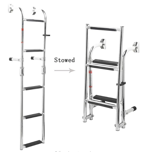 Eastommy hot selling 5 steps Stainless Steel Ladder, Telescoping Ladder, Boat Ladder Stainless Steel