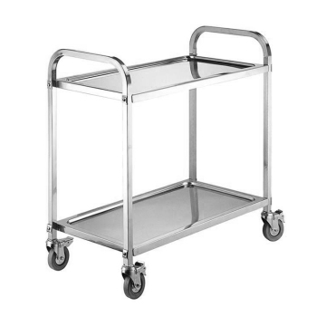 Stainless Steel Serving Trolley Cart with Wheels for Hotels and Restaurants