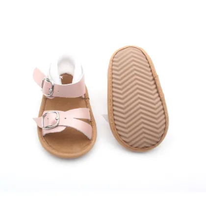 Wholesale Leather Sandals Girls Flat Sandals Design Pink Cute Sandals