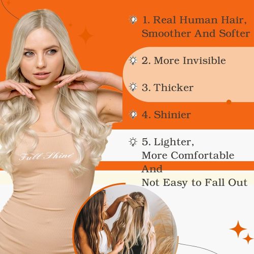 Fashion Tape Hair Extensions 60 Platinum Blonde