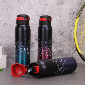 Tasse thermos de sport sous vide en acier inoxydable avec paille