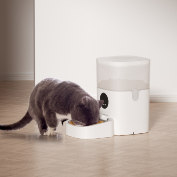 2023 Private Label Custom Logo White Electric Pet Feeder with Camera and WiFi