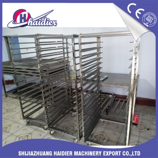 Stainless Steel 32 /16 Trays Cooling Baking Rack Trolley Frame with Wheels for Rotary Oven