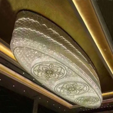 Contemporary Elliptical Crystal Chandelier for Banquet Halls