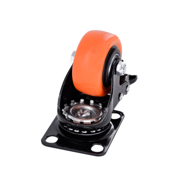 2 Zoll orange PVC -Platte Caster mit Bremse