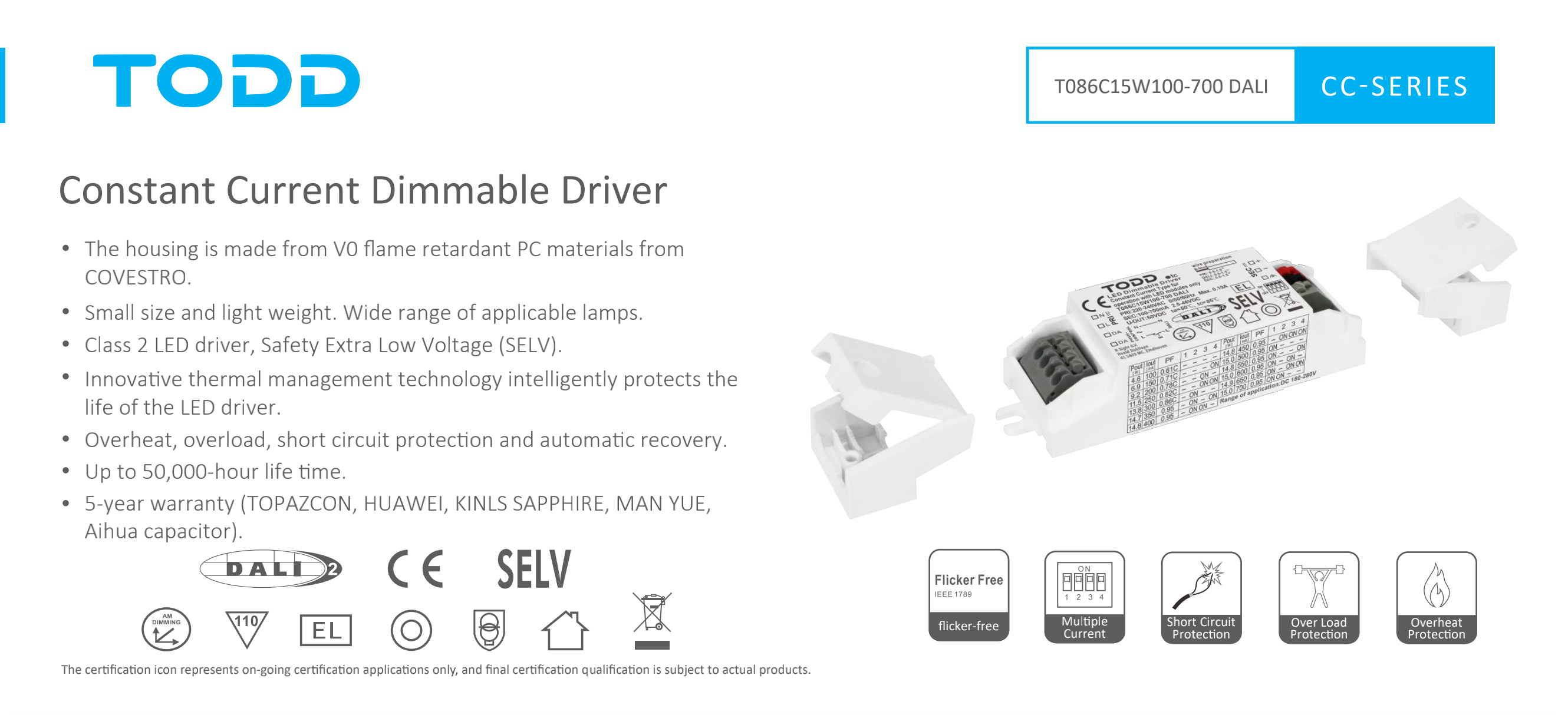 led driver T086C15W100-700 DALI