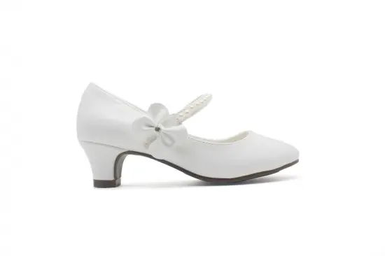 Girls Party Shoes with  Pearl Instep