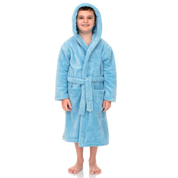 Kids Bathrobe Fleece Hooded Kids Vestiúrio