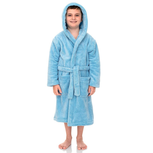 kids bathrobe fleece hooded kids dressing gown