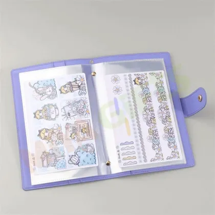 Custom Leather Medium Blue Pebble Sticker Album for Hobonichi