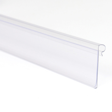 Transparent PVC Display Racks and PP Price Tag Strips for Supermarket Shelves