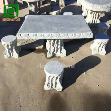 Scultura di granito e sedie in stile cinese per decorazione da giardino