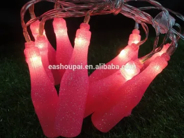 Pink Christmas wine bottle string light 10led Battery Operated LED decoration lights