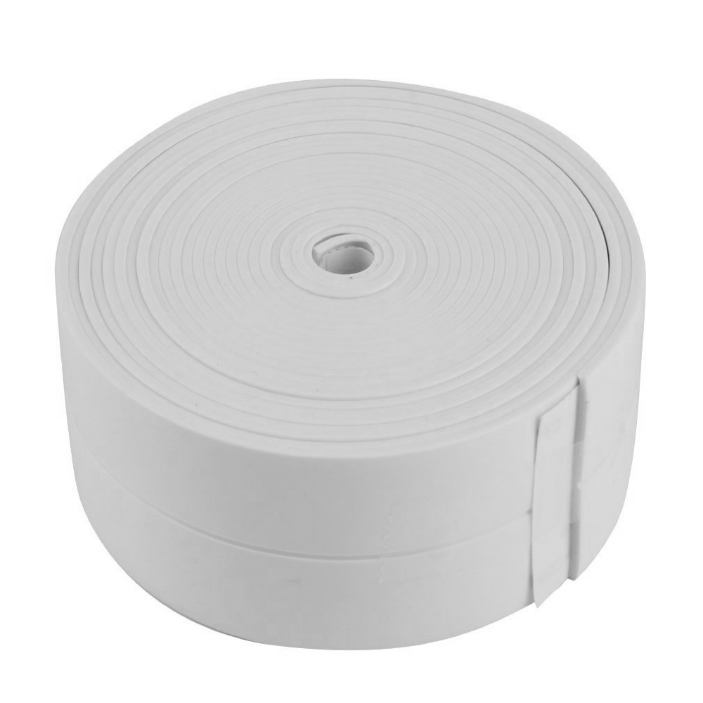 3.2mx38mm Bathroom Shower Sink Bath Sealing Strip Tape White PVC Self adhesive Waterproof Wall Sticker for Bathroom Kitchen