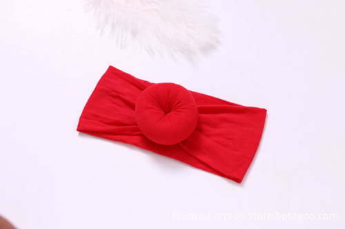 Hot Sale Solid Color Elastic Nylon Donut Headband with Hair Scrunchies