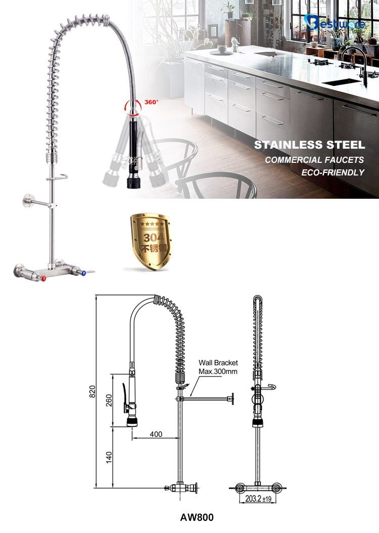 Rotatable pull-out kitchen faucet
