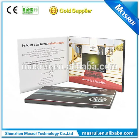 China Manufacturer 4.3 inch lcd video brochure card video player greeting card with 128-4GB memory