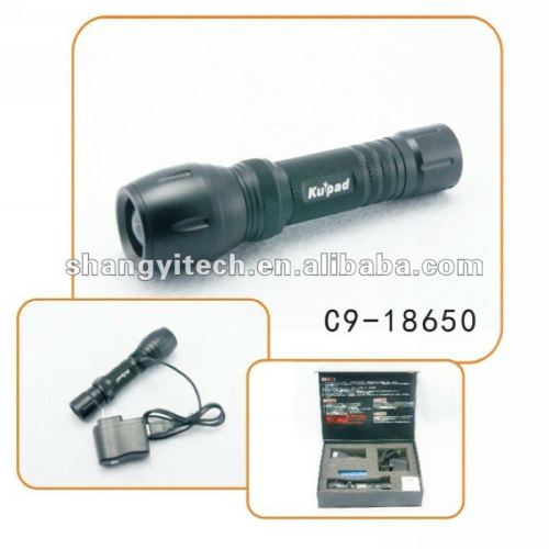 Adjustable Focus Rechargeable Zoom Cree Led Flashlight