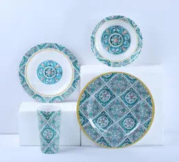 16 Piece Farmhouse Melamine Dinnerware Set
