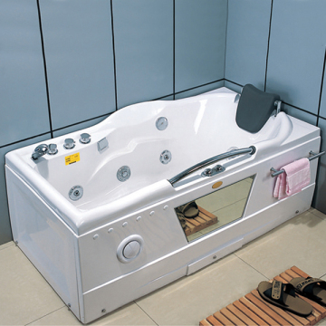 Luxury Freestanding Acrylic Bathtub with Jets and Handrail