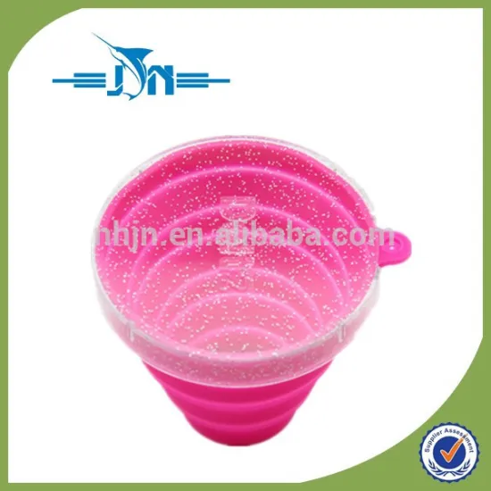 foldable silicone cup with lid for travel & camping